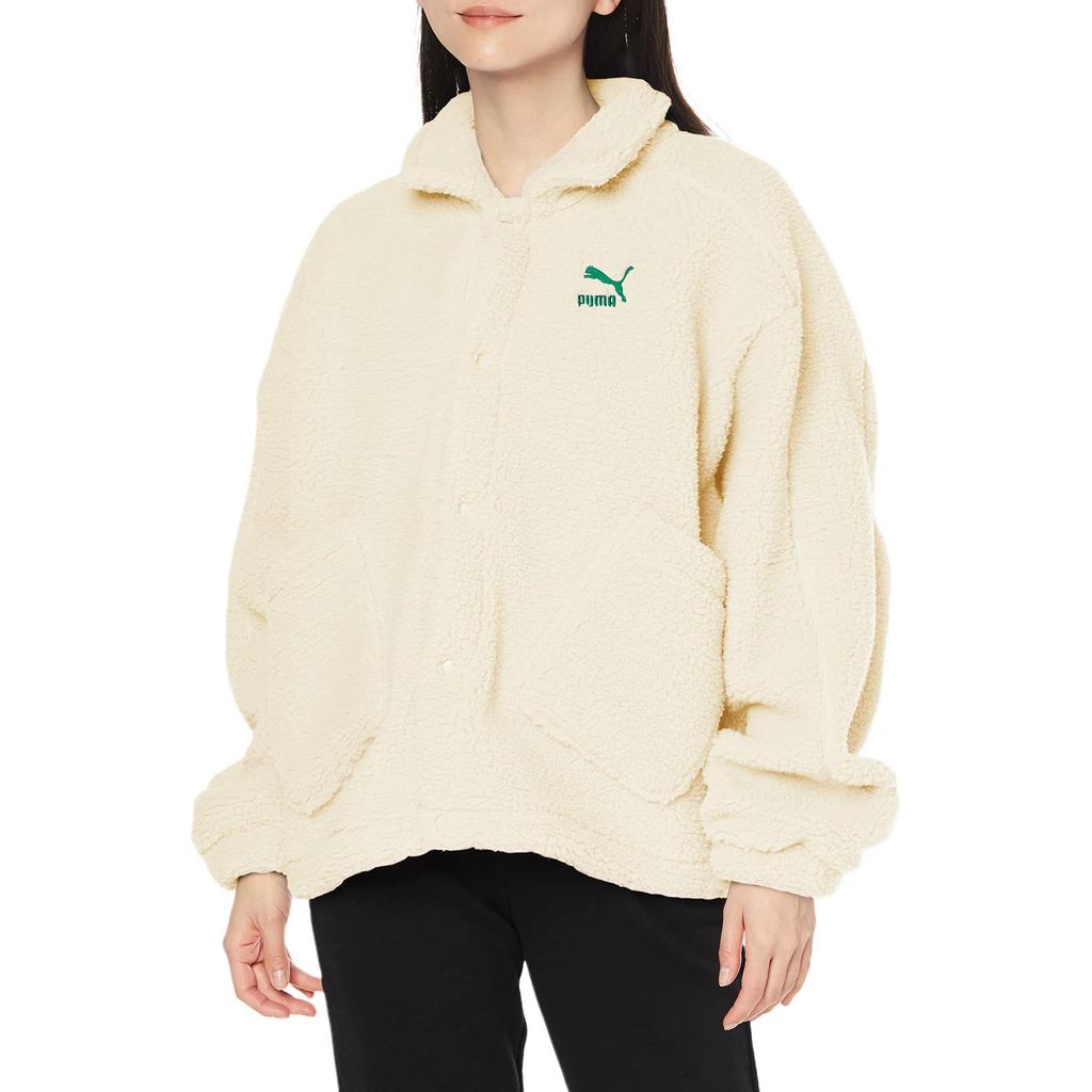 Puma Velvet Jackets Women's Pure White Stand Collar Thickened 539954-65