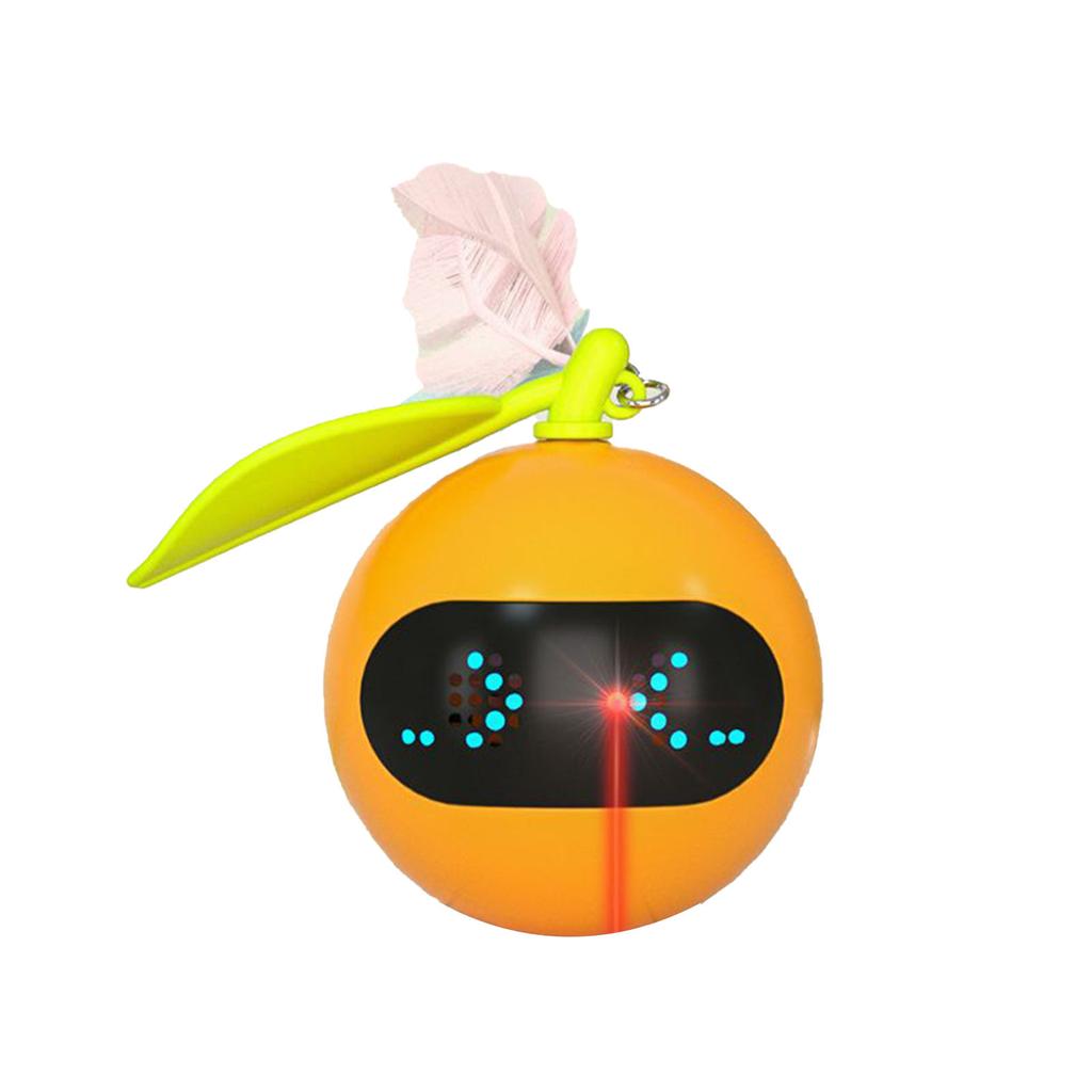 Electric Self Rotating Cat Toy with Laser Red Dot Interactive Automatic Smart Jumping Ball Orange