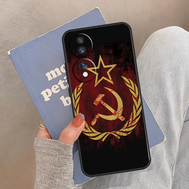 Russia Soviet Emblem Flag Case For Honor Magic 5 6 7 8 Pro Cover For Honor 200 400 Lite 50 70 90 X8a X8b X9a X9b X9c