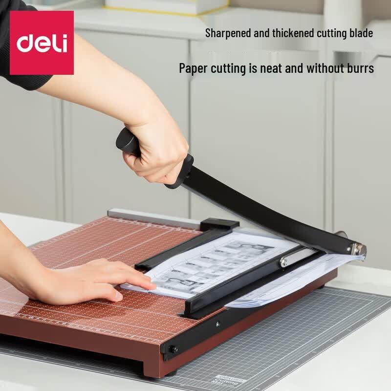 Deli Wooden A3/A4 Manual Paper Cutter CN plug (adapter included)