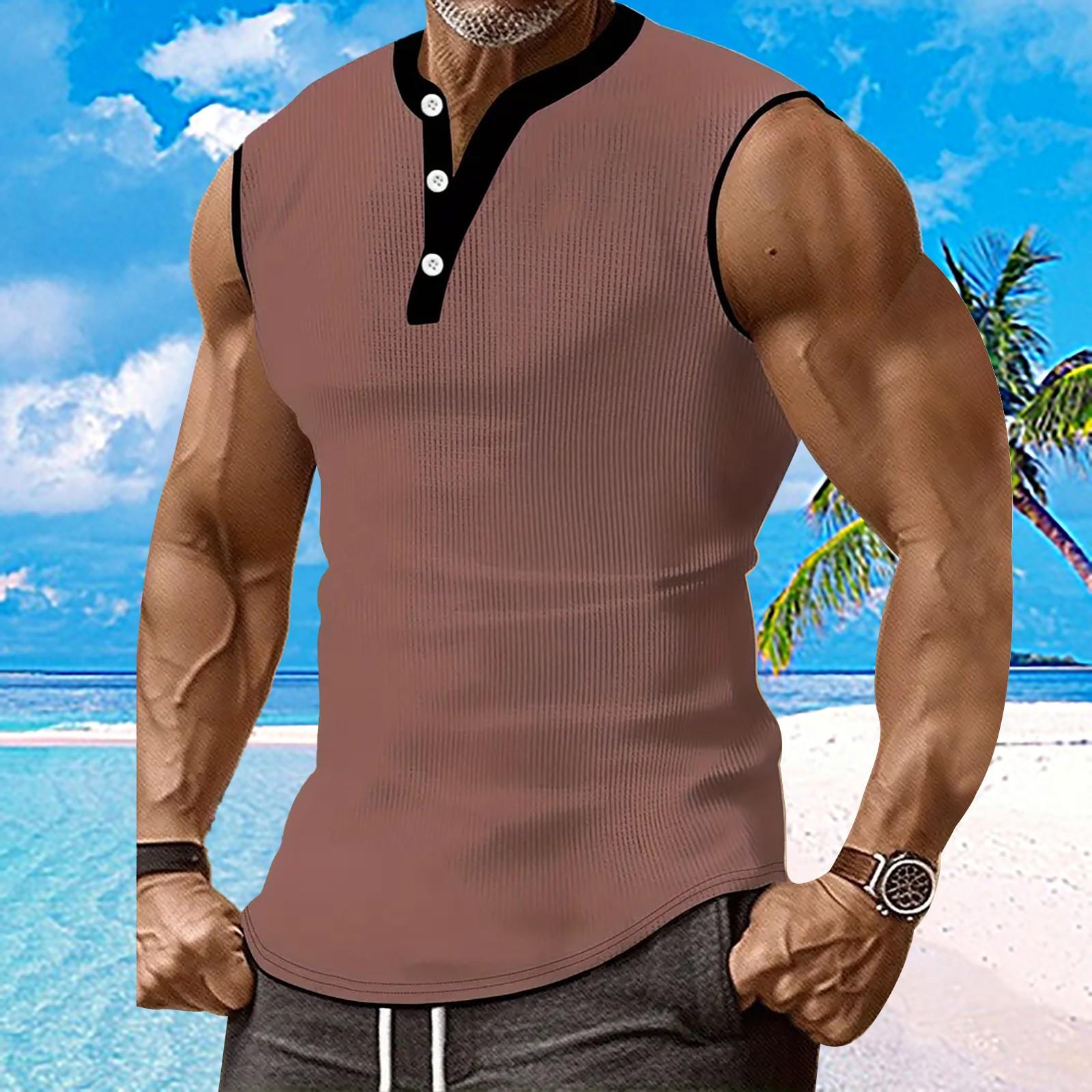 

Мужской летний жилет однотонный спортивный повседневный мужской жилет M винный