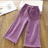 Girls Thick Warm Pants Winter Autumn Big Kids Velvet Wide Leg Trousers Children Casual Long Pants