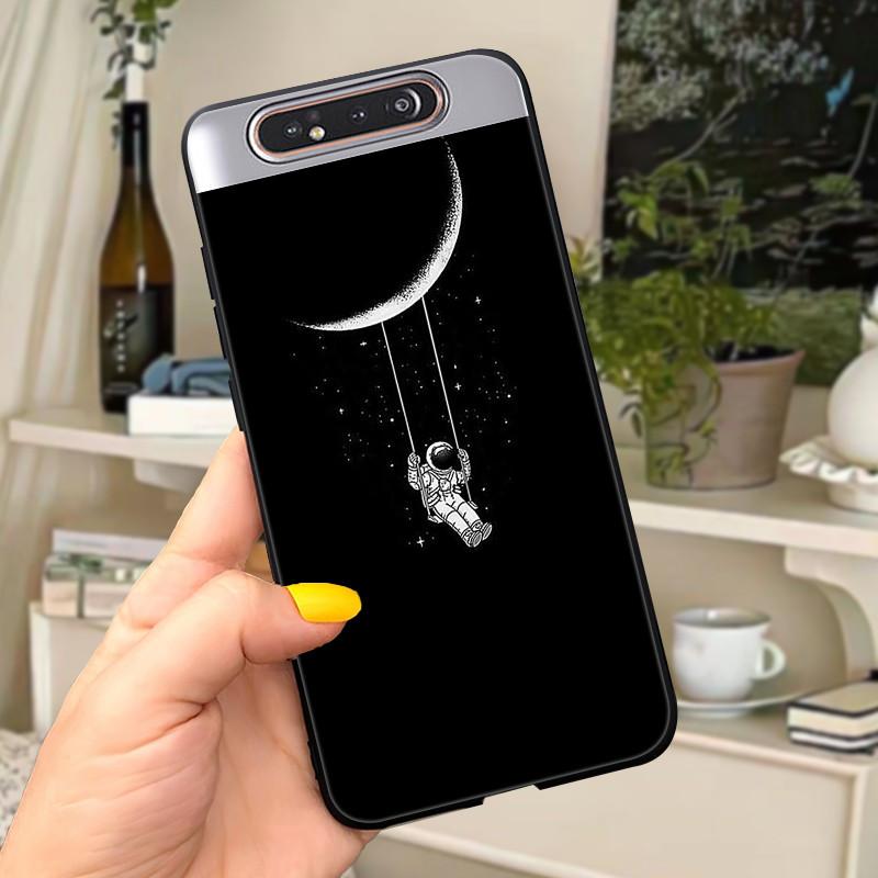 Case For Samsung A80 Case Soft Silicone Cartoon Back Cover For Samsung Galaxy A80 GalaxyA80 A 80 A805 Fundas shell Black coque