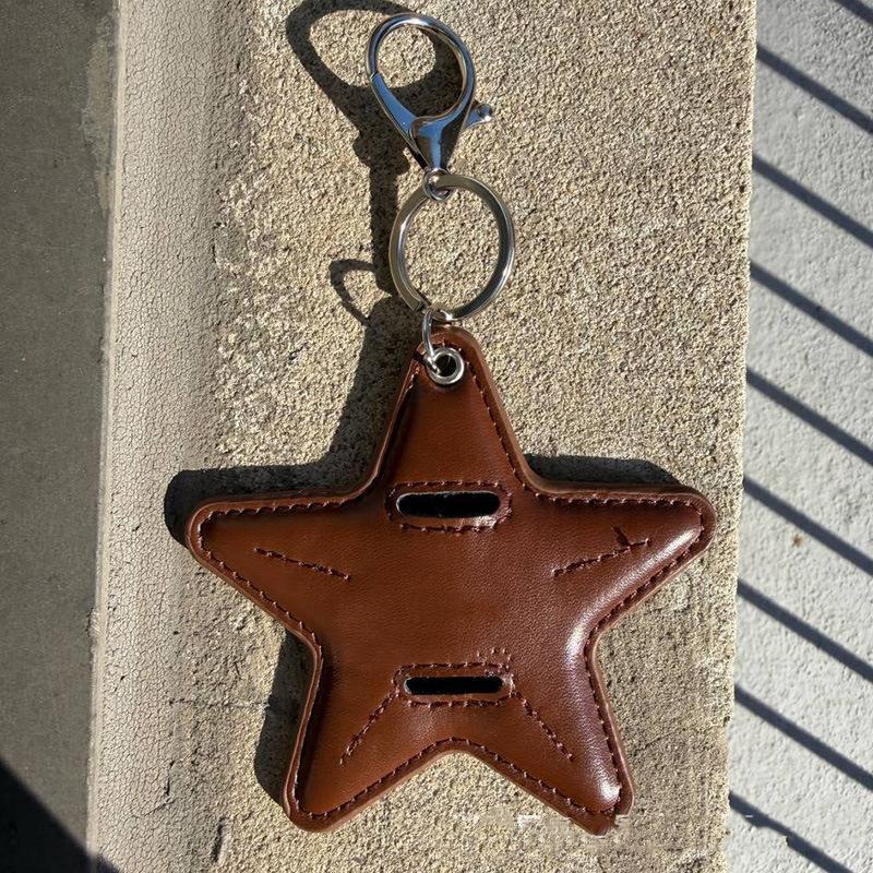 Trendy Pentagram Star Keychain Cute Cartoon DIY Bag Charm Waterproof Acrylic for Backpack Phone Pendant Gift for Teens