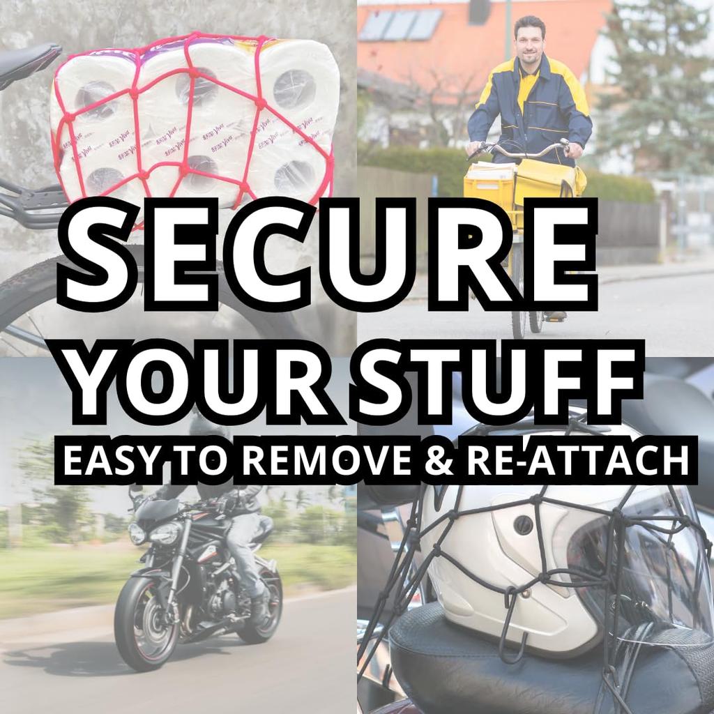 ONIPAX 15" x 15" High Elasticity Bungee Cargo Net with 6 Hooks for Bicycle