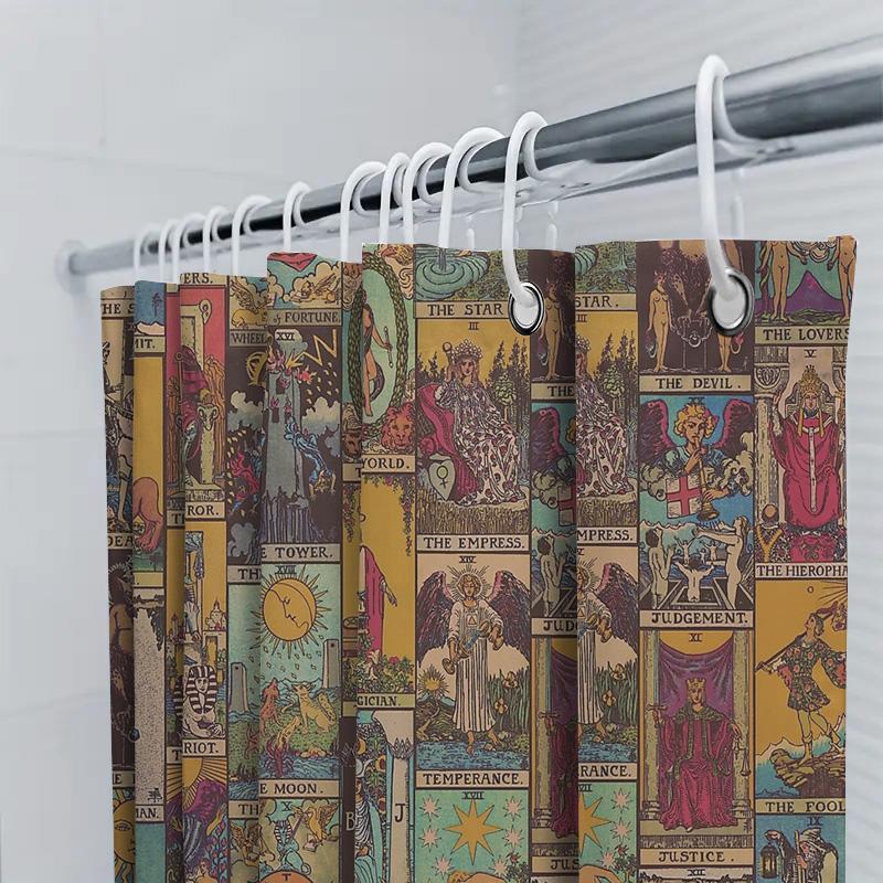 Gothic Tarot Shower Curtain Witchy Decor Home Decor Pagan Mystical Dark Academia Tapestry Wall Hanging Room Divider