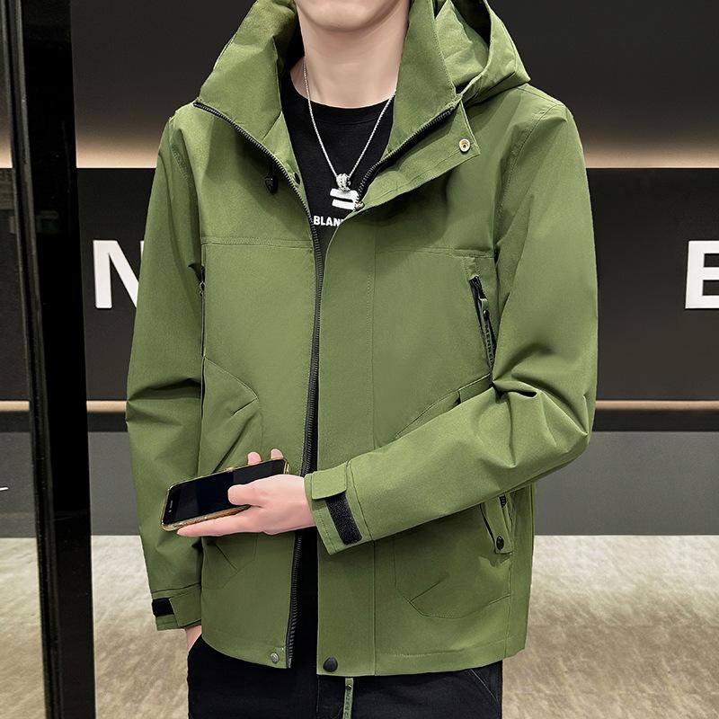 Spring and Autumn Jacket Men's Trend Hooded Jacket Fashion Casual Thin Outdoor Windproof Trendy Brand Top Jacket