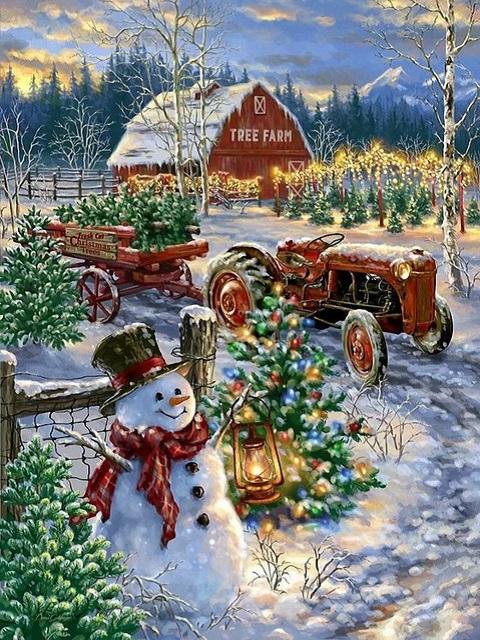 New Diamont Embroidery Snowman Scenery Diamond Painting Animal Bird Full Square Round Christmas Mosaic Diy Snowflake Home Decor