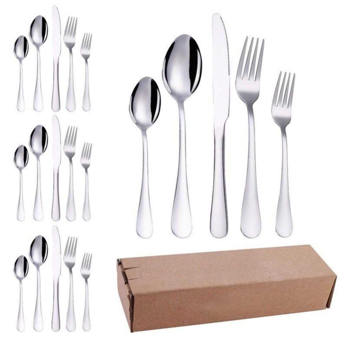 

Многоцветные столовые инструменты. 20 шт серебряный