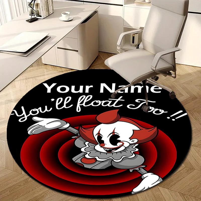 Personalized P-Pennywise Round Chair Office Rug - Perfect for Mat, Office Chair & More - Ideal Gift for Birthdays and Holidays