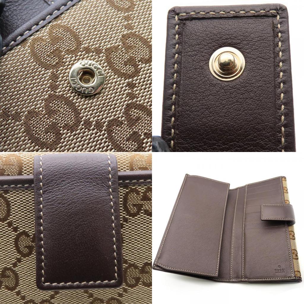 Used GUCCI Purse 245723 GG canvas/leather Brown beige W Hook Wallet