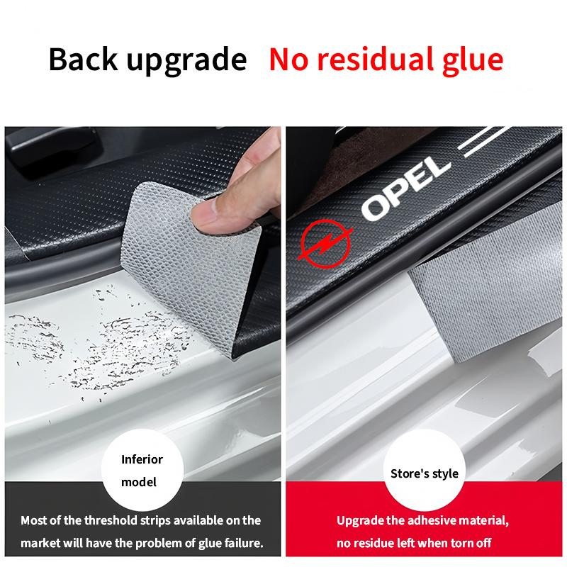 AAIL1 carbon fiber car sticker auto door threshold waterproof fit For Opel Astra j Insignia Astra g Corsa Zafira b Mokka Vivaro Meriva