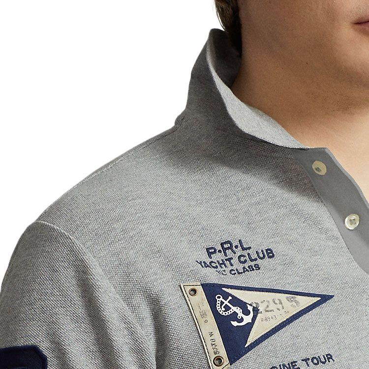 Polo Ralph Lauren SS23 Brand Logo Embroidered Straight-Cut Short Sleeve Polo Shirt Men Tops Gray MNPOKNI1N822430-020
