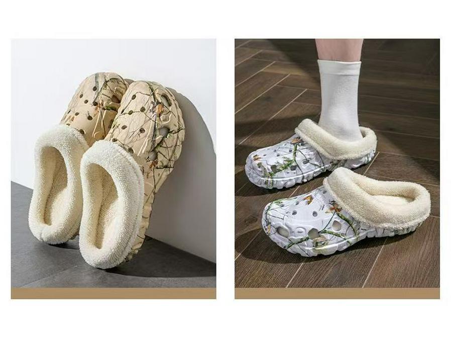 Women's Thick-Soled EVA Cotton Slippers - Cute European & American Style Closed-Toe Winter Warm Home Shoes