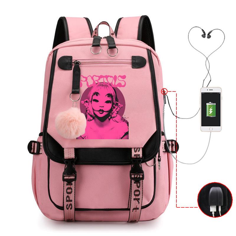 Peripheral Printed Backpack Female Fashion Student Multifunctional Casual School Bag