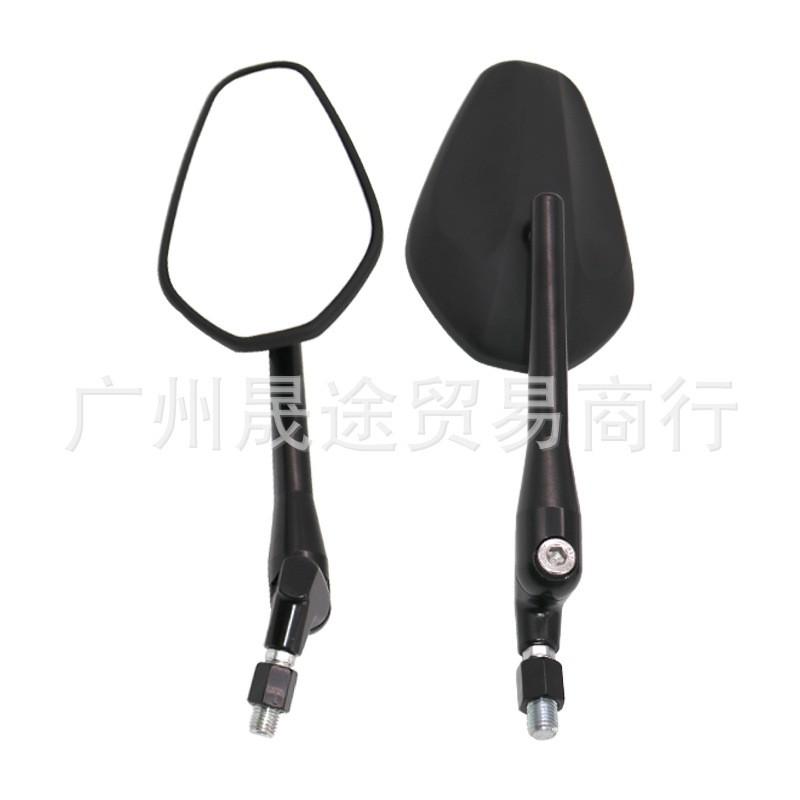 Universal Motorcycle Rearview Mirror With Wide-Angle Convex Lens ABS Housing Aluminum Stem Scooter Bike Commuting