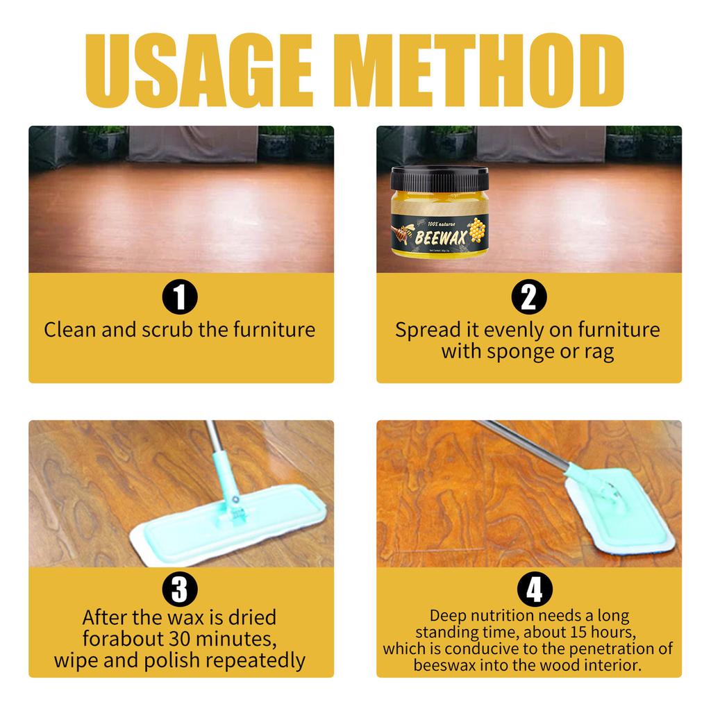 Dosenförmiger Holzmöbelreiniger Polierwachs Heim Möbelpflege Wasserdicht Polieren Bienenwachs Für Boden, Tisch, Stuhl, Schrank