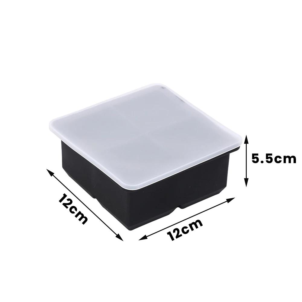 4/6/8/Grid Big Ice Tray Mold Box Large Food Grade Silicone Ice Cube Square Tray Mold Diy Bar Pub Wine Ice Blocks Maker Model