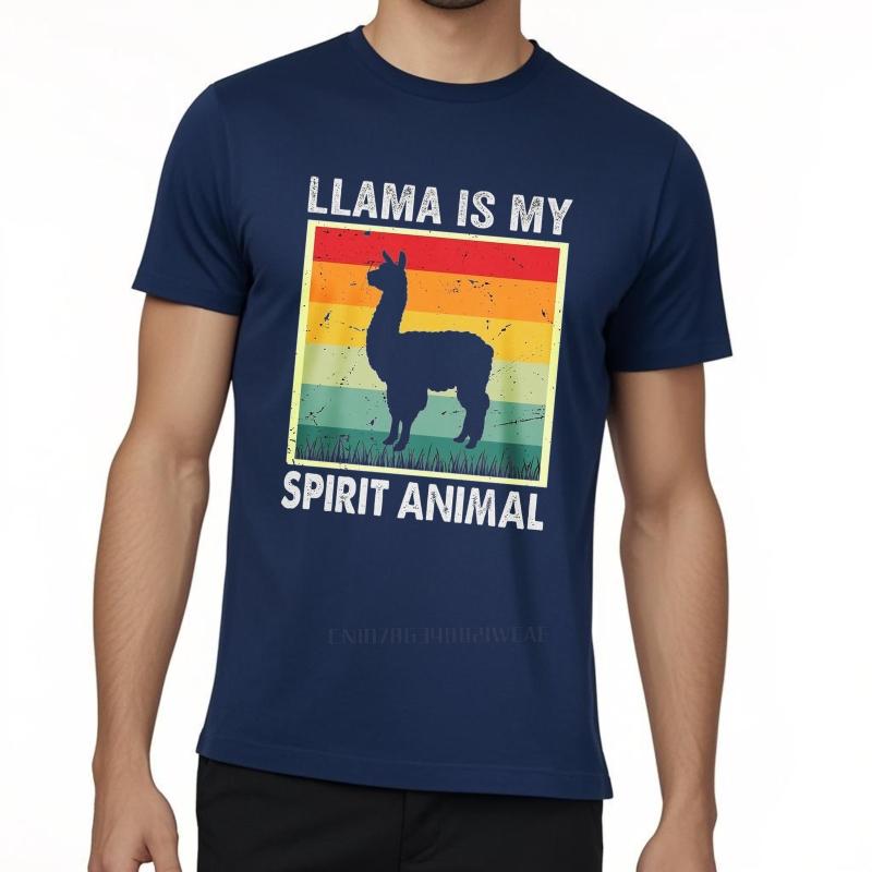 Cotton summer Boys t shirt Llama Is My Spirit Animal Short Sleeve Long sleeve Round Neck tees men cotton tshirt fashion tops 4XL