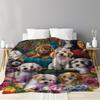 Cute Puppy Pattern Blanket , Warm and Comfortable Throw Blanket Sofa Bed Sofa Camping Trip, the Best Gift.