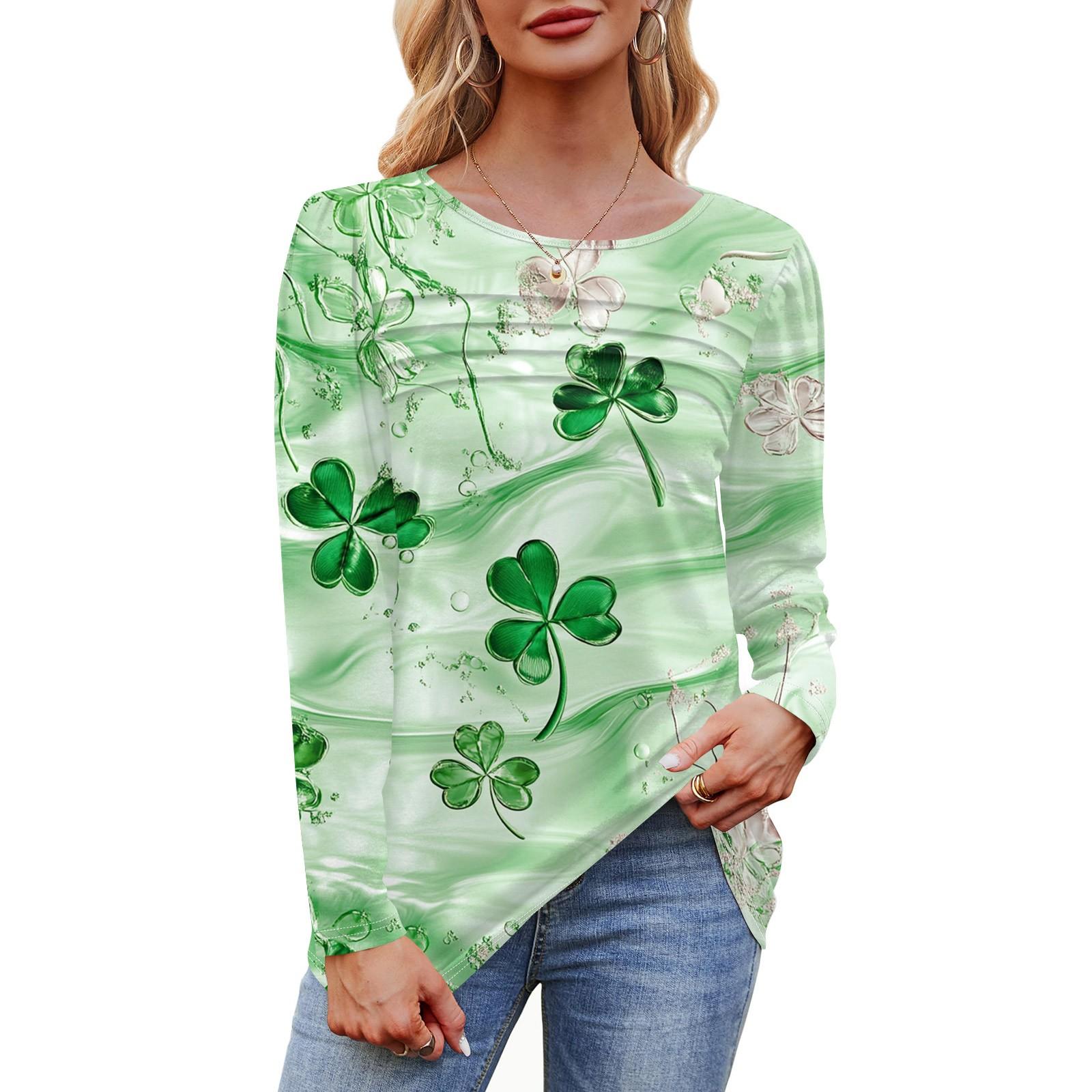 

Женский свободный повседневный топ с круглым вырезом и длинными рукавами, модный топ XL