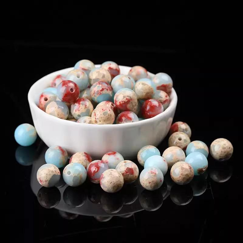 7A Shoushan Stone Loose Beads for DIY Bracelets and Necklaces: Semi-finished Round Crystal Jade Accessories
