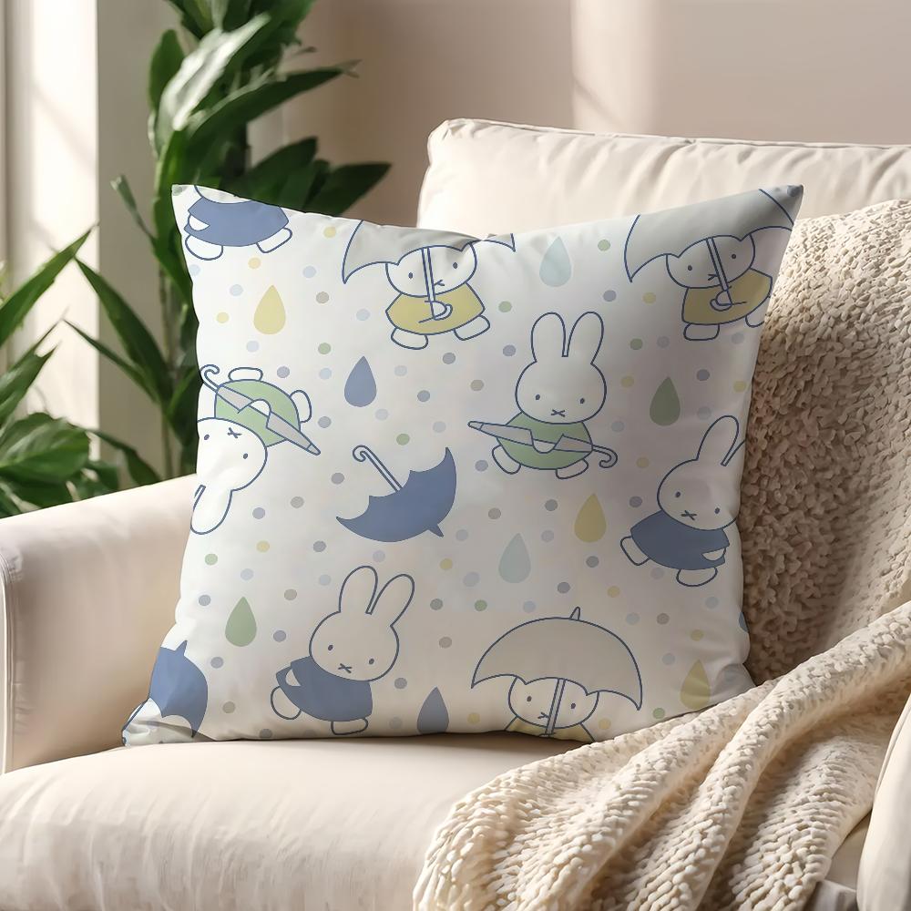 Kawaii MMiffy Cute cushion cover For Pillow Printing Sofa Decoration Home Car Room Coffee Shop Office Nordic Simplicity