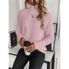 Autumn and Winter Women's Solid Colour Sweater High Neck Pullover Loose Solid Colour High Neck Sweater