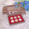 Handmade Dustproof Walnut Wood Coin Storage Boxes Vintage Medal Display Box Velvet Lined Coin Case Collectors