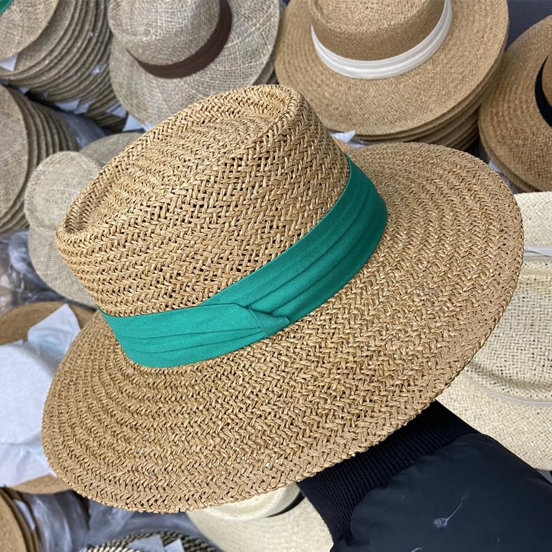 

Spring Summer Breathable Straw Hats For Women Fashion Casual Fedora Hat Outdoor Concave Top Travel Hats Panama Beach Sun Hat 56-58CM