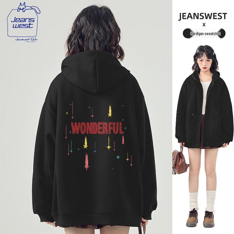 JEANSWEST CLUB Women's Fleece Lined Zip-Up Hoodie