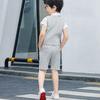 LOLANTA Boys' Formal Summer Suit, Short Sleeve Shirt, Pants, Vest, and Bow Tie, Gray, 4-Piece Set, Size 130, for Weddings, Recitals, and Shichi-Go-San