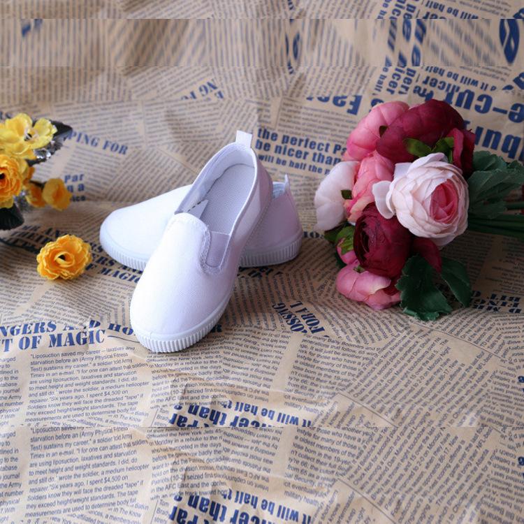 2025 jarní plátěnky pro děti z mateřské školy velká velikost spolužáci malé bílé boty taneční boty dětské bílé plátěné boty