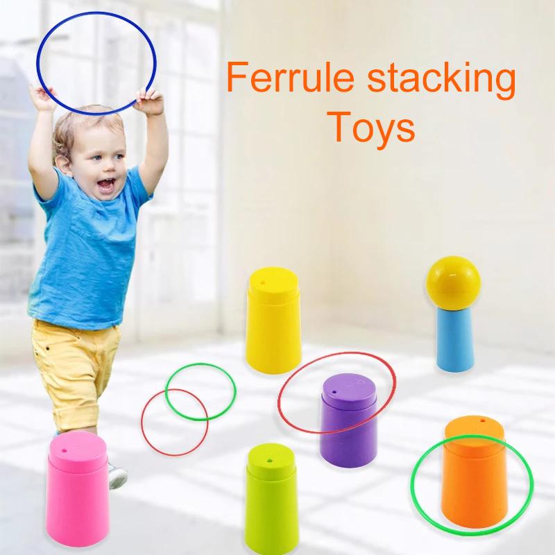 Ferrule Stacked Toys Children Throw Circle Game Fun Indoor Outdoor Early Education Parent-Child Interactive Kids Gift TMZ