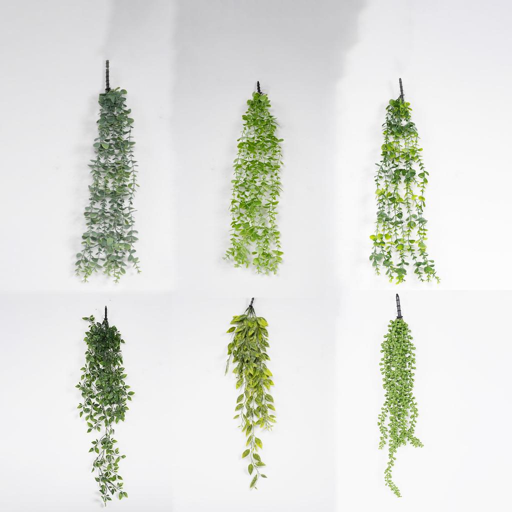 Artificial Vine Plants Hanging Ivy Green Leaves Garland Grape Without Pot Fake Greenery Plant Accessories Garden Decoration Home