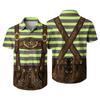 Men's Short Sleeve Button Up Shirt Festival Retro Beer Elements Print Casual Loose Fit Party Daily Wear Shirt