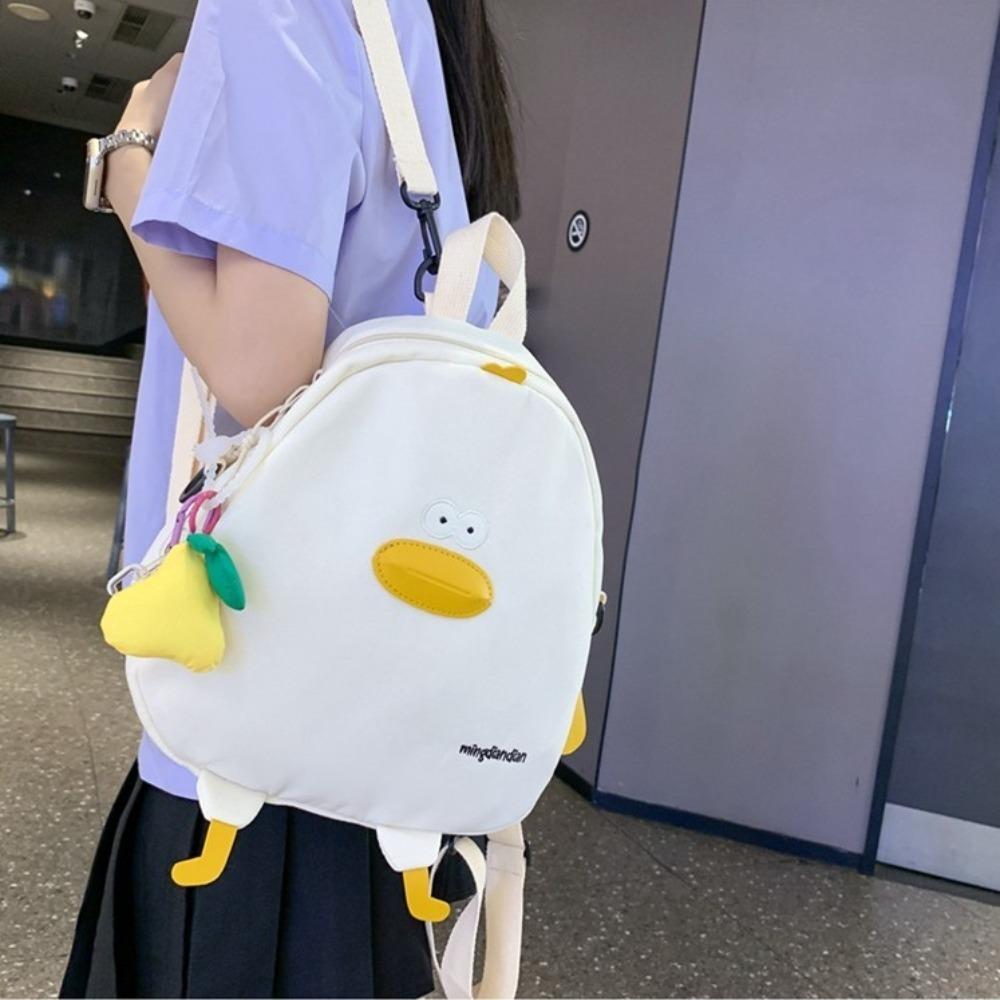Fashion Large Capacity Travel Bags Nylon Cartoon Duck Crossbody Bag Adjustable School Bag Students