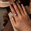 BAMOER 925 Sterling Silver Sparkling Square Gemstone Ring for Women White Gold Plated Pattern Ring Fine Jewelry Gift BSR573