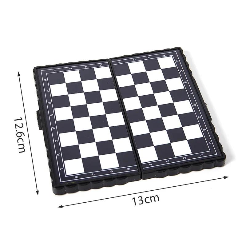1 Set Plastic Mini International Chess Folding Magnetic Chessboard Board Game Portable Home Outdoor Kid Toys Light Weight