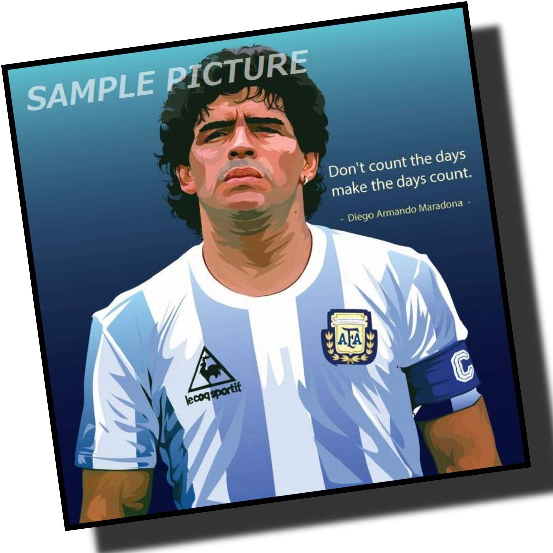 Diego Maradona, Argentina National Team, International Football Art Panel, Wooden Wall Hanging Interior Poster (26*26cm, Art Panel Only)