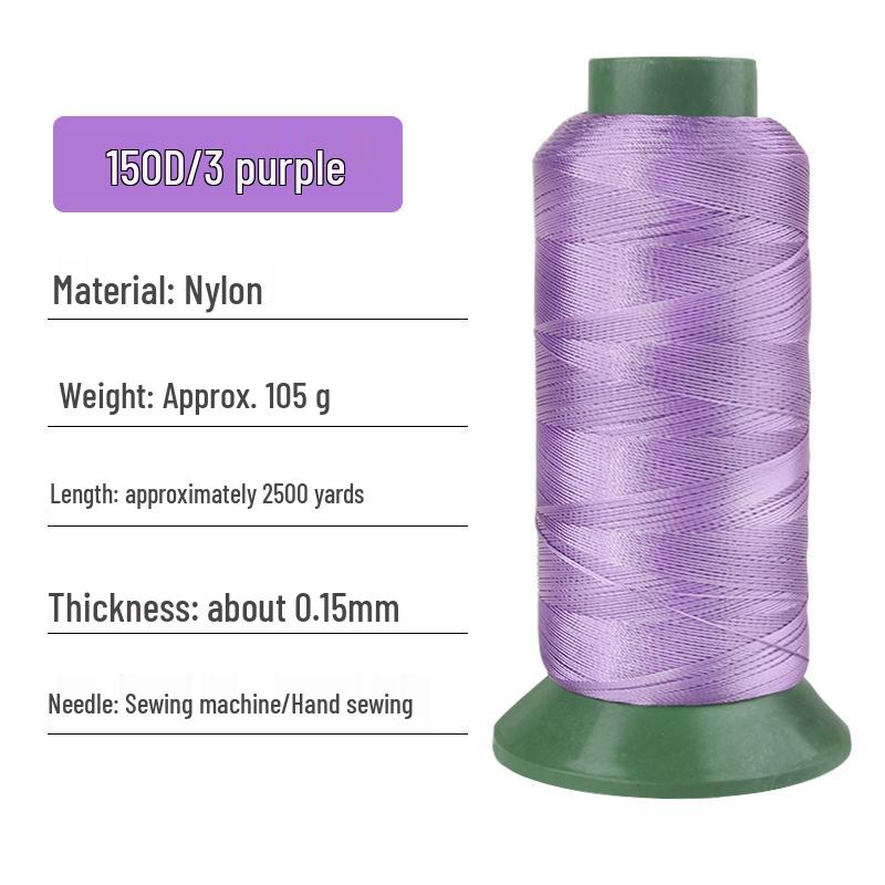 150D/3-Ply High-Strength Mercerized Nylon Thread for Sewing and Leatherwork
