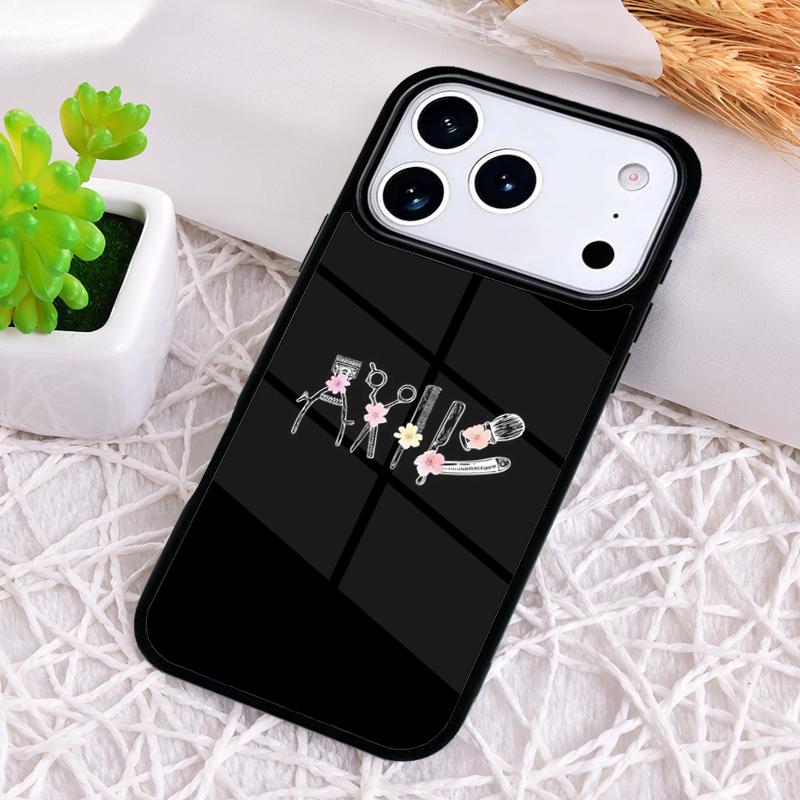 Hair Stylist Barber Hairdresser Tools Phone Case for iPhone 17 Air 16 15 11 12 14 13 Pro Max Shockproof Cover