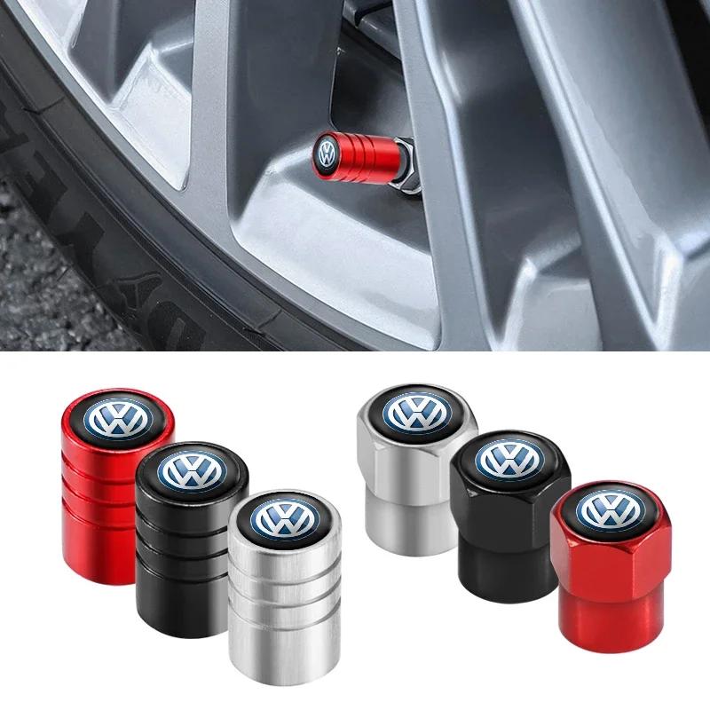 Car Tire Valve Cover Wheel Tyre Stem Cap Dustproof Accessories For Volkswagen GTI Golf 6 7 8 Polo VW R-Line CC Passat TiguanAL1