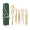 EDTRE White Gold Makeup Brush Set of Soft Fiber with PU Leather Multifunctional Everyday Makeup Brush Portable and Suitable for Sensitive Beginner