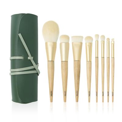 EDTRE White Gold Makeup Brush Set of Soft Fiber with PU Leather Multifunctional Everyday Makeup Brush Portable and Suitable for Sensitive Beginner