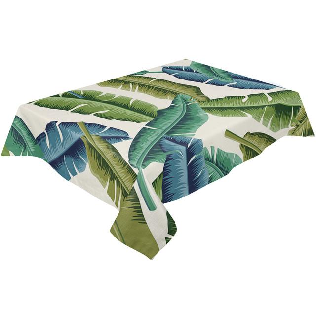 Față de masă rezistentă la apă, frunze de plante tropicale de banane, decorațiuni de nunta