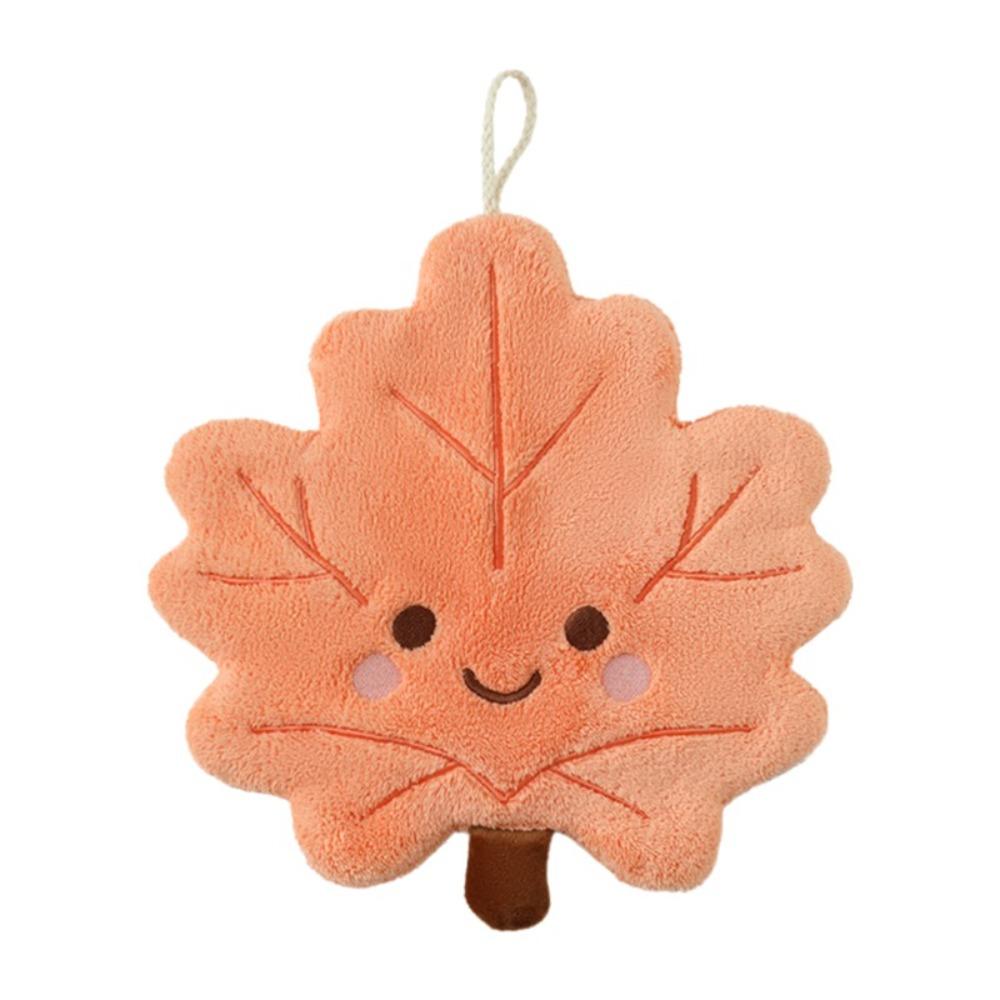 

Leaves Hand Towel Absorbent Cleaning Rag Cute Hanging Towel for Bathroom Restaurant Kitchen помаранчевий