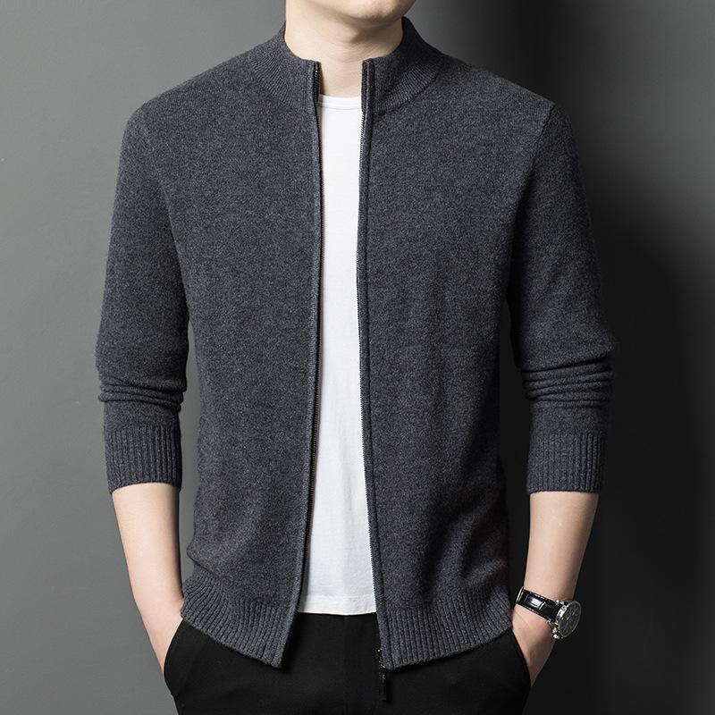 

Men s 2025 Winter Wool Sweater, Half-Zip Collar, Thick 500g Knit, Solid Color 4XL (190-210 lbs)