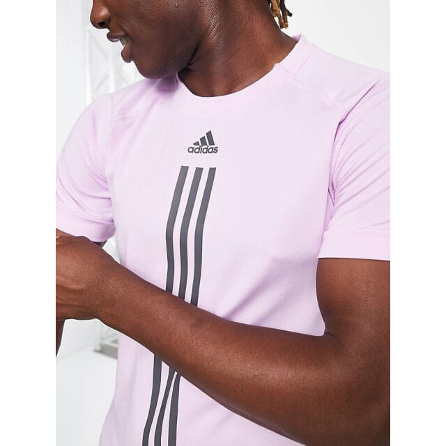 

Фиолетовая футболка с 3 полосками adidas Training Alpha Strength