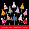 Pompon Triangle Hat 1st Birthday Cake Topper for Baby Party Decorations